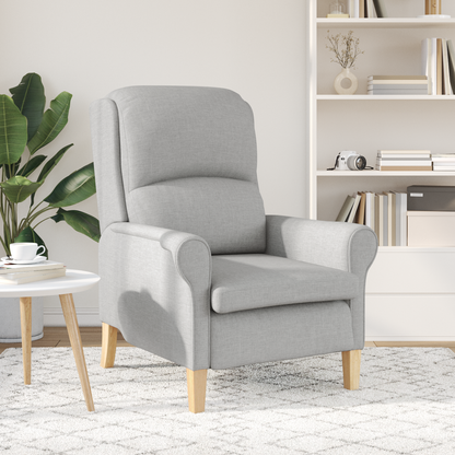 Modern Armchair Cloud Grey Polyester Fabric Medium