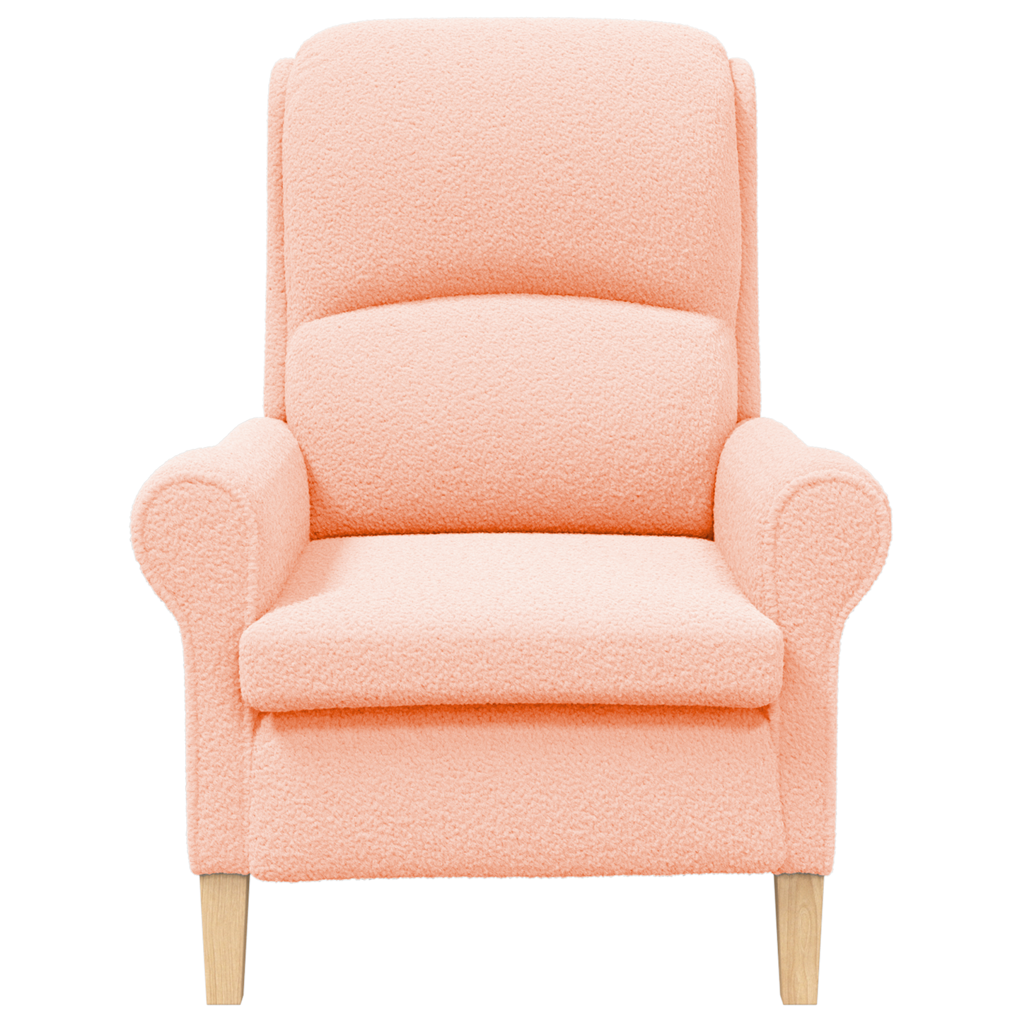 Ergonomic Armchair Pink Fabric, Wood Medium Ergonomic