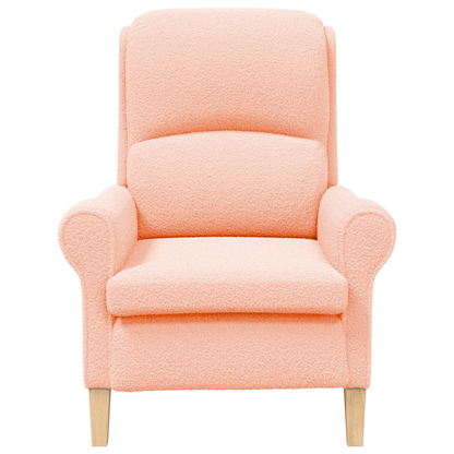 Ergonomic Armchair Pink Fabric, Wood Medium Ergonomic