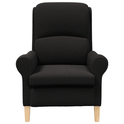 Ergonomic Armchair Black Fabric, Wood Standard Ergonomic
