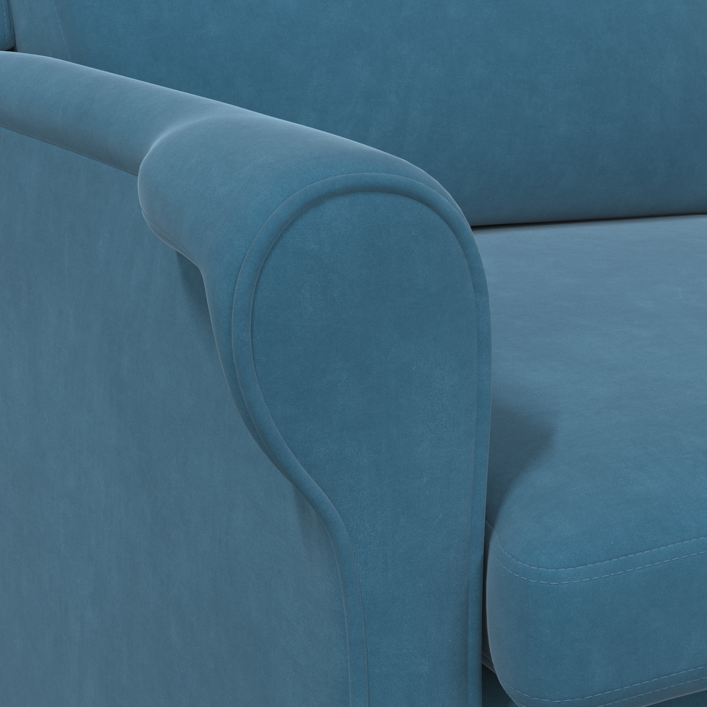 Blue Armchair Blue Fabric, Wood Standard Ergonomic