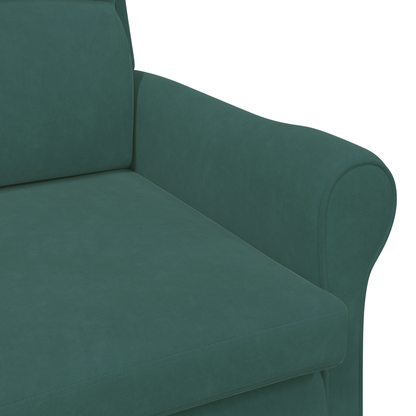 Dark Green Armchair Dark Green Fabric with wooden legs Medium