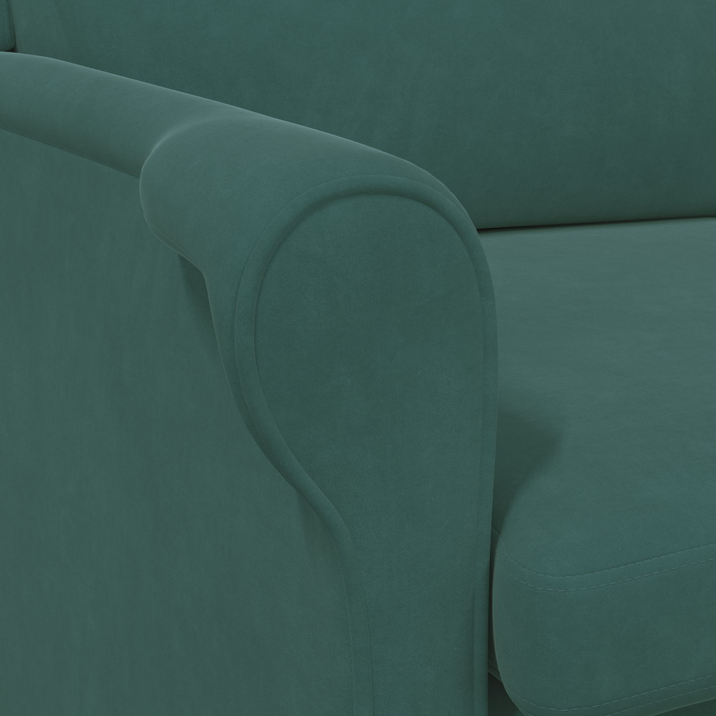 Dark Green Armchair Dark Green Fabric with wooden legs Medium