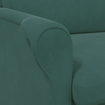 Dark Green Armchair Dark Green Fabric with wooden legs Medium