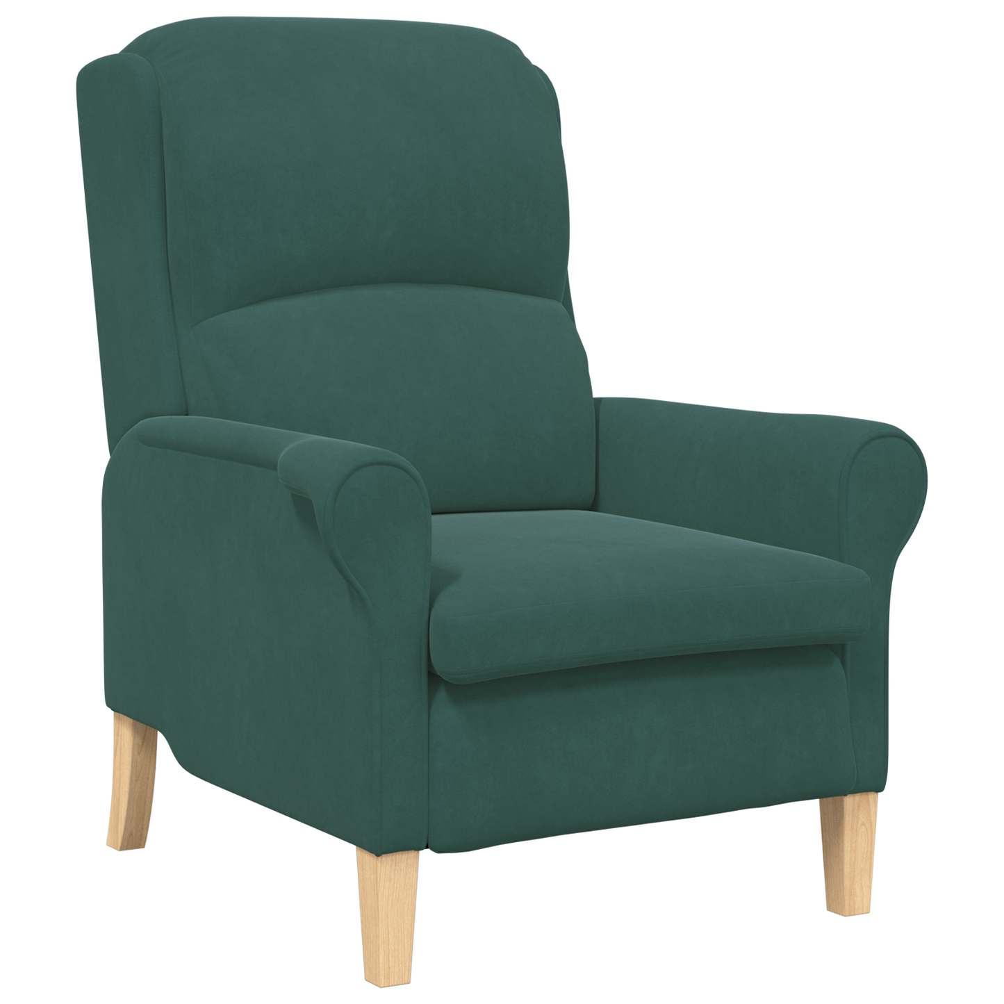 Dark Green Armchair Dark Green Fabric with wooden legs Medium