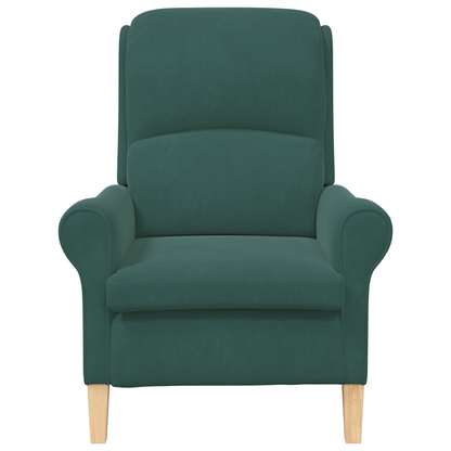 Dark Green Armchair Dark Green Fabric with wooden legs Medium