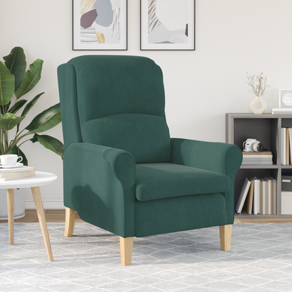 Dark Green Armchair Dark Green Fabric with wooden legs Medium