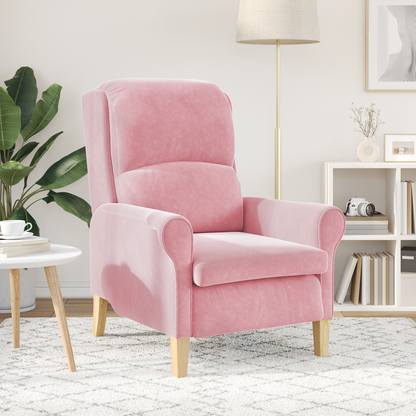 Dusty Pink Armchair Dusty Pink Polyester covering, Wooden frame