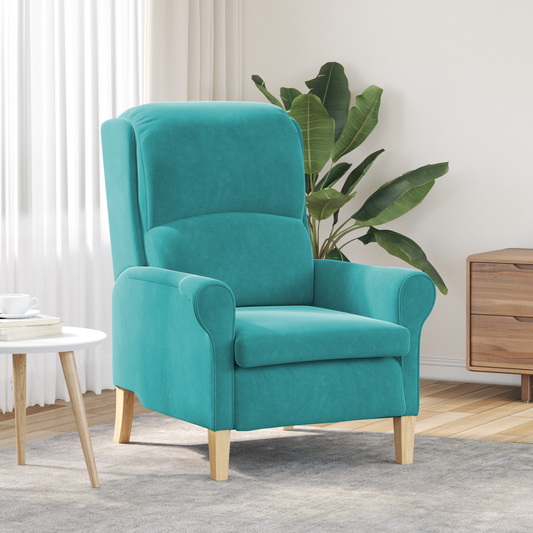 Turquoise Armchair Turquoise Fabric Standard Ergonomic