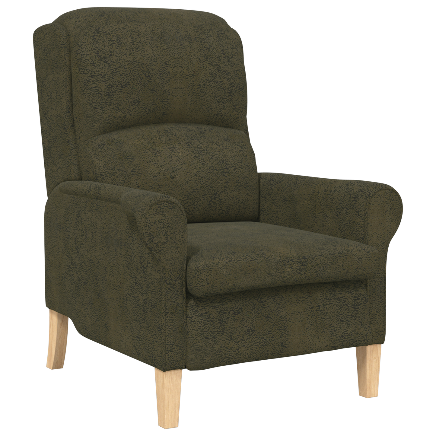 Contemporary Armchair Army green Fabric, Wood Medium Ergonomic