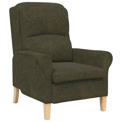 Contemporary Armchair Army green Fabric, Wood Medium Ergonomic