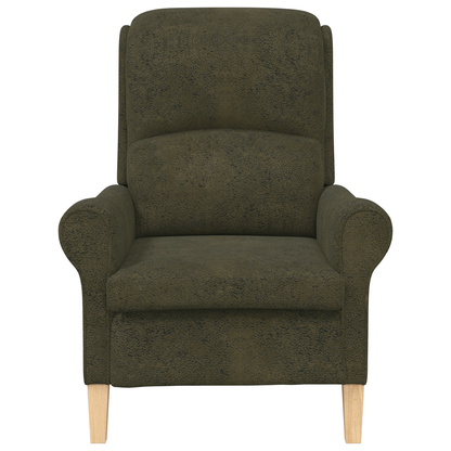 Contemporary Armchair Army green Fabric, Wood Medium Ergonomic