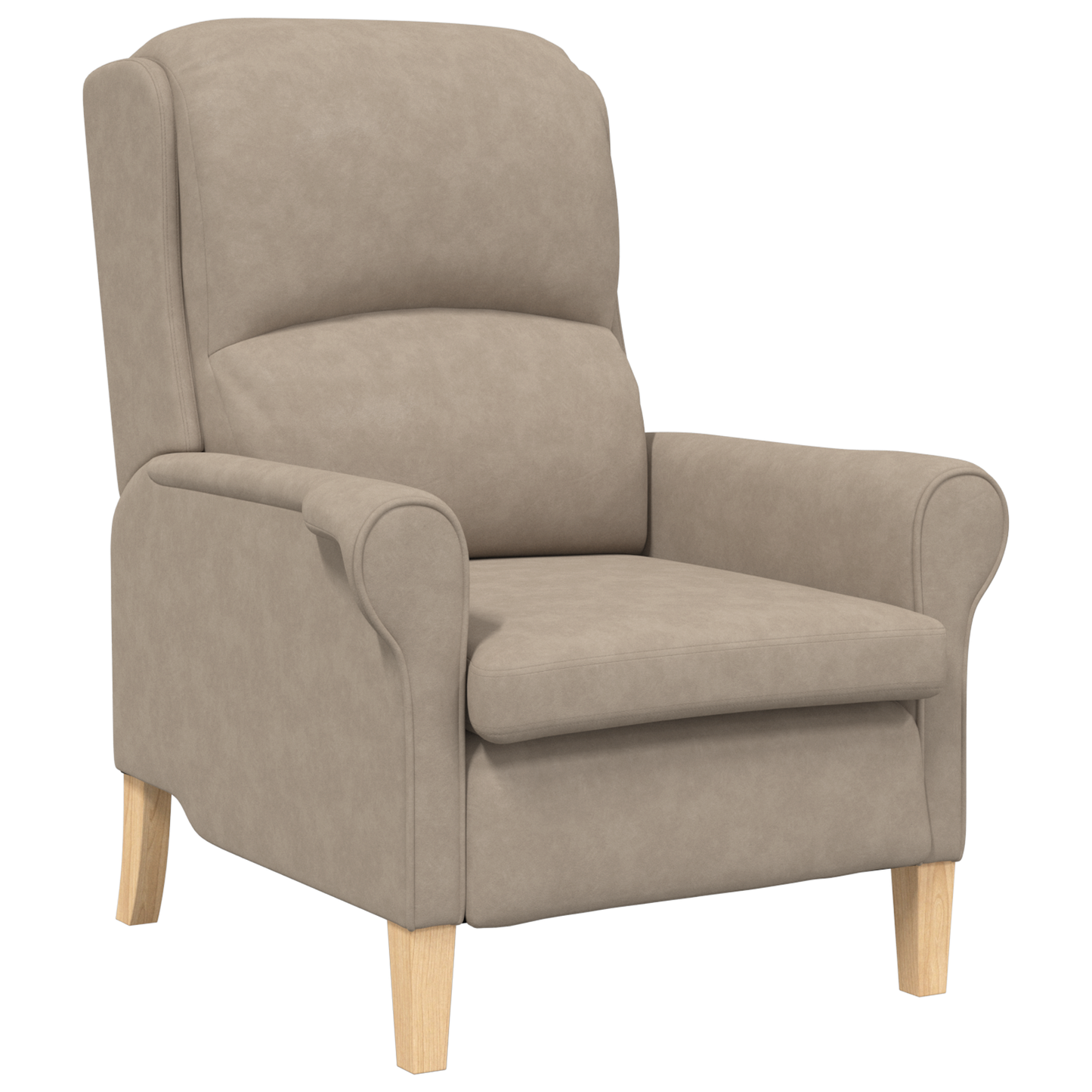 Taupe Armchair Taupe Fabric, Wood Standard Taupe Armchair