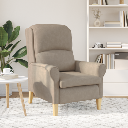 Taupe Armchair Taupe Fabric, Wood Standard Taupe Armchair