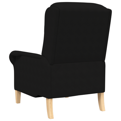 Black Armchair Black Fabric upholstery with wooden legs