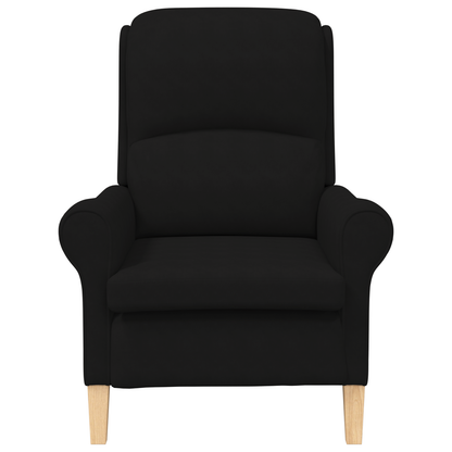 Black Armchair Black Fabric upholstery with wooden legs