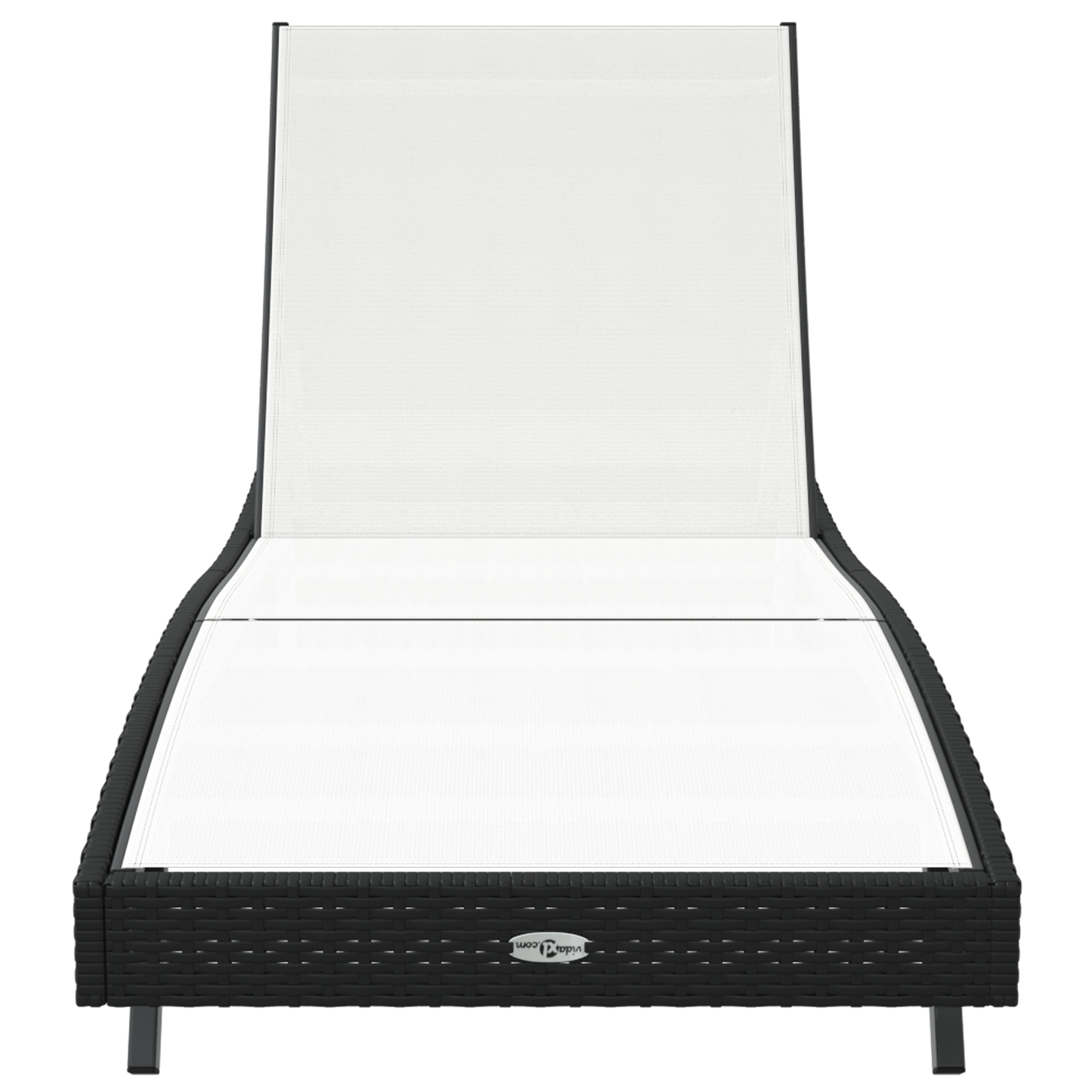 Sun Lounger Black Poly Rattan and Textilene