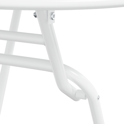 3 Piece Folding Bistro Set White Steel