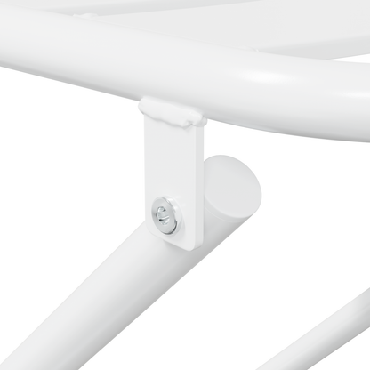 3 Piece Folding Bistro Set White Steel