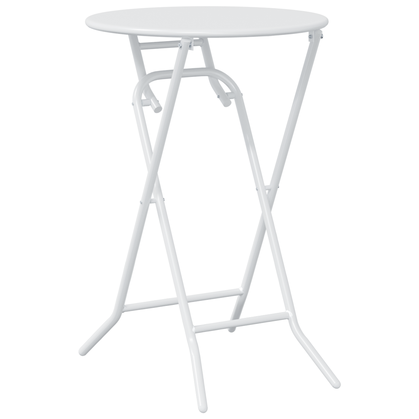3 Piece Folding Bistro Set White Steel