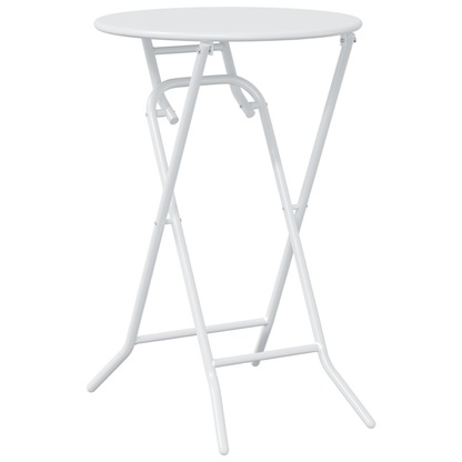 3 Piece Folding Bistro Set White Steel