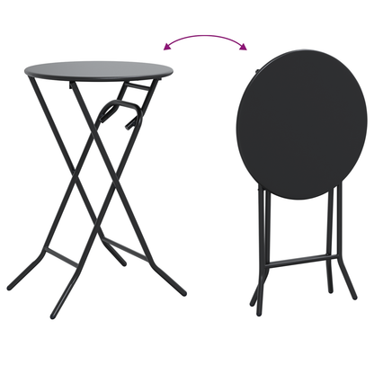 Folding Garden Table Anthracite Ø50x72 cm Steel