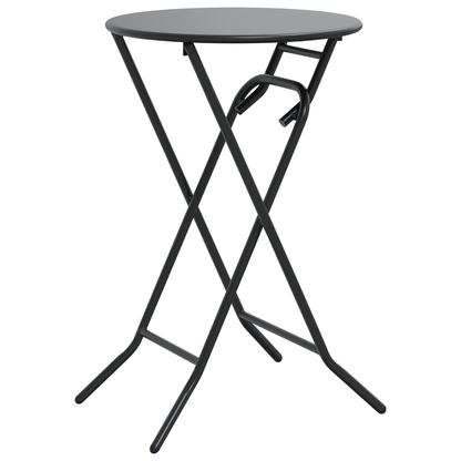 Folding Garden Table Anthracite Ø50x72 cm Steel