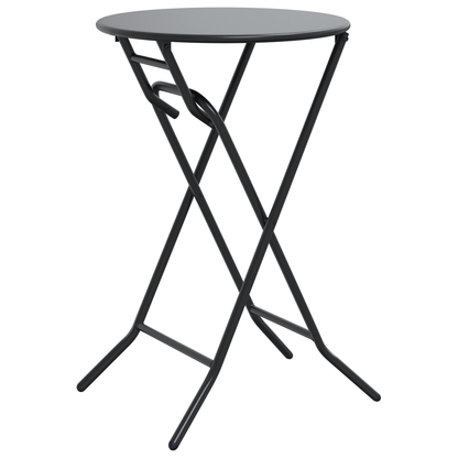 Folding Garden Table Anthracite Ø50x72 cm Steel