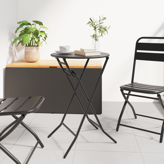 Folding Garden Table Anthracite Ø50x72 cm Steel