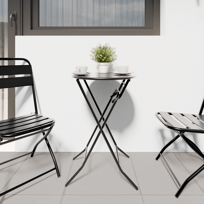 Folding Garden Table Anthracite Ø50x72 cm Steel