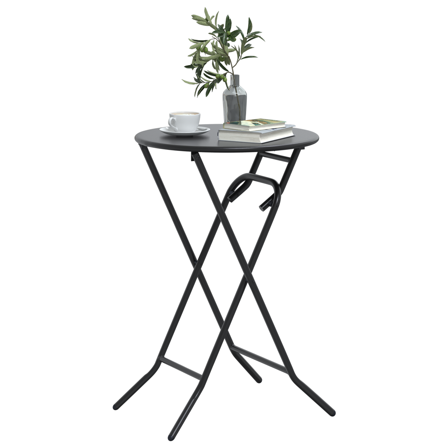 Folding Garden Table Anthracite Ø50x72 cm Steel