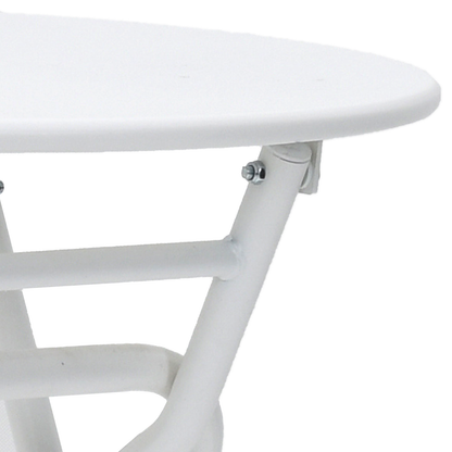 Folding Garden Table White Ø50x72 cm Steel