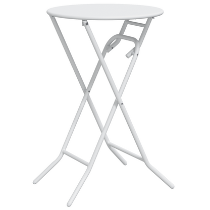 Folding Garden Table White Ø50x72 cm Steel