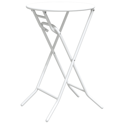 Folding Garden Table White Ø50x72 cm Steel