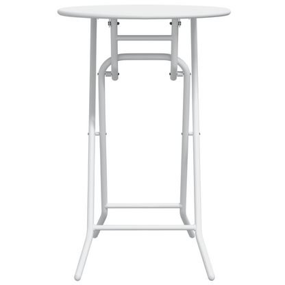 Folding Garden Table White Ø50x72 cm Steel