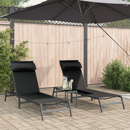 Folding Sun Loungers Black Metal frame, Textilene fabric Standard