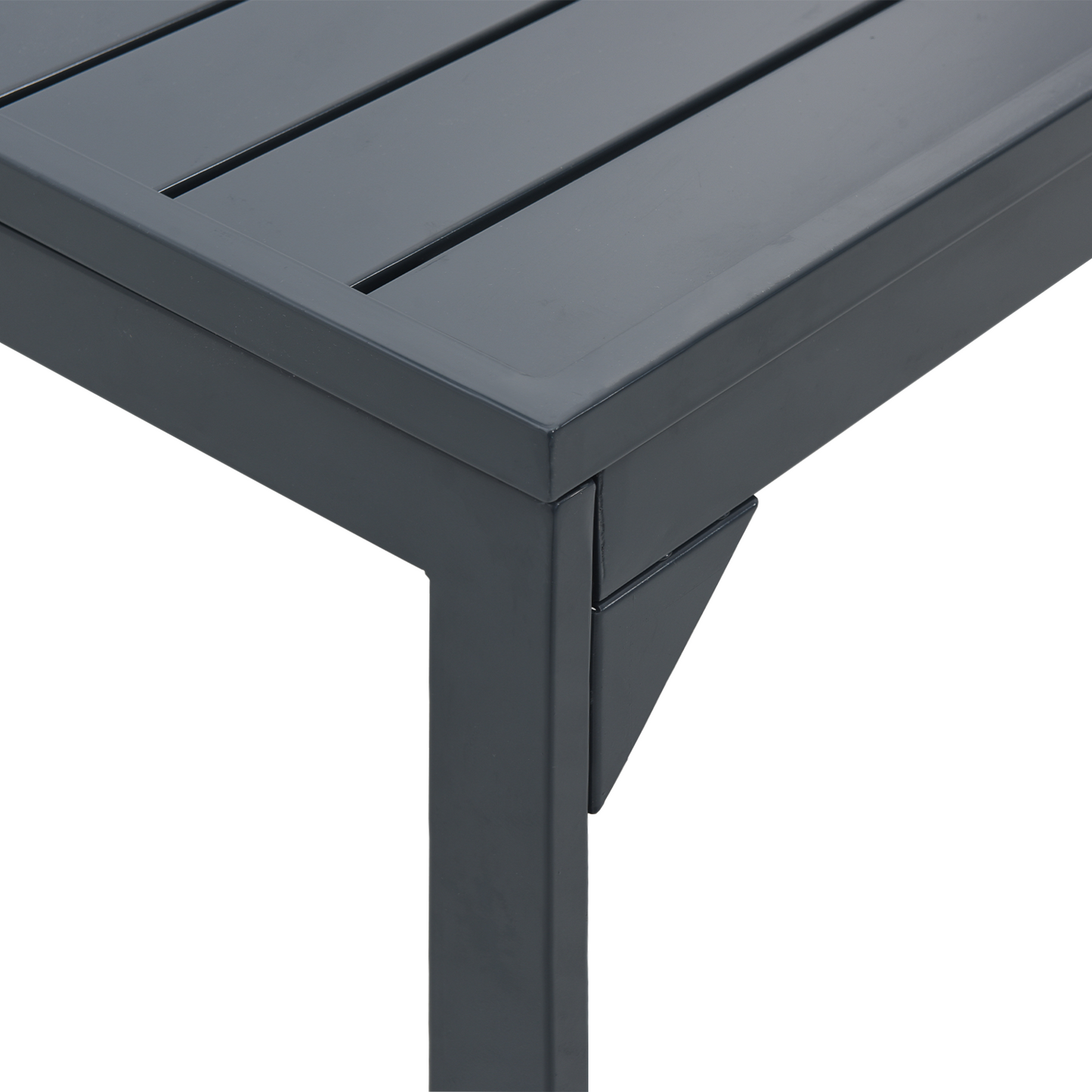 Garden Table Dark Grey Aluminium Large Expandable Table Leaves