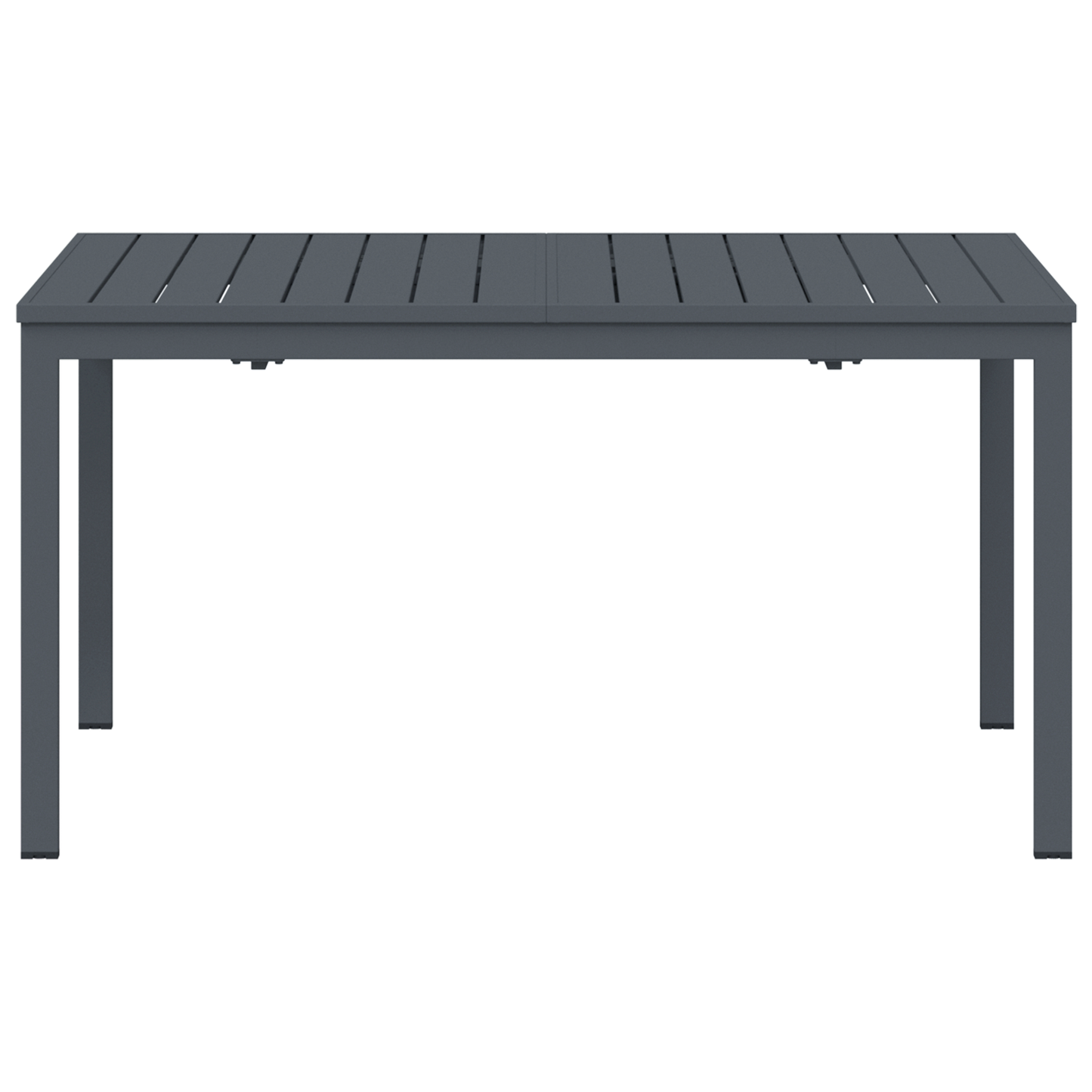 Garden Table Dark Grey Aluminium Large Expandable Table Leaves