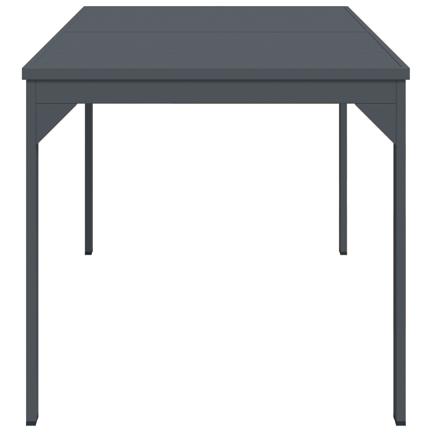 Garden Table Dark Grey Aluminium Large Expandable Table Leaves