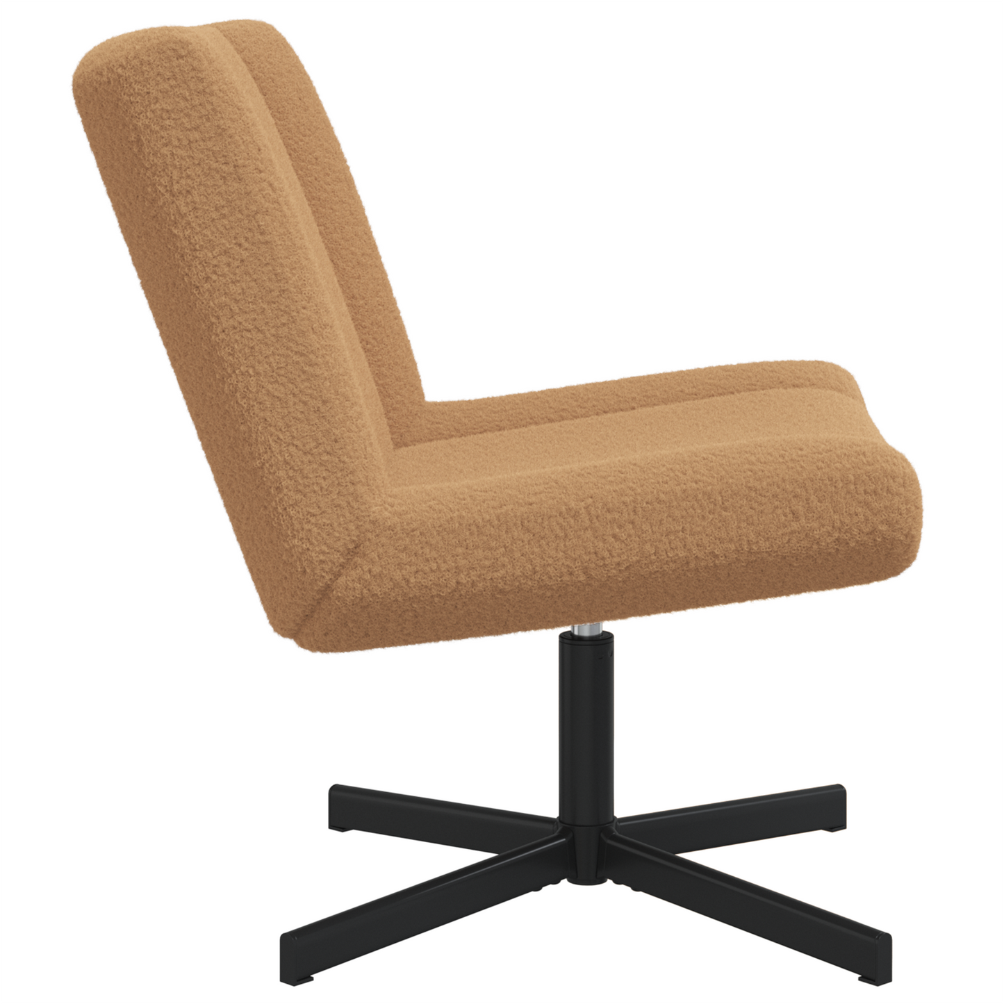 Accent Chair Beige Fabric, Metal Standard Ergonomic