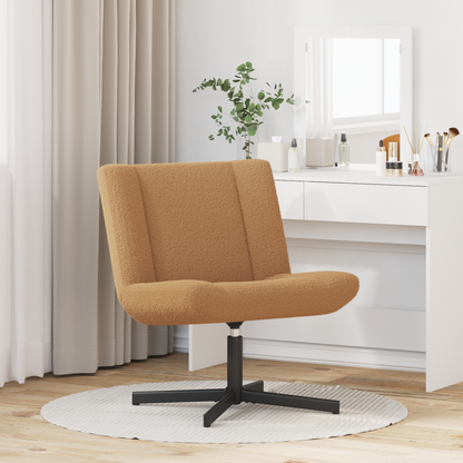 Accent Chair Beige Fabric, Metal Standard Ergonomic