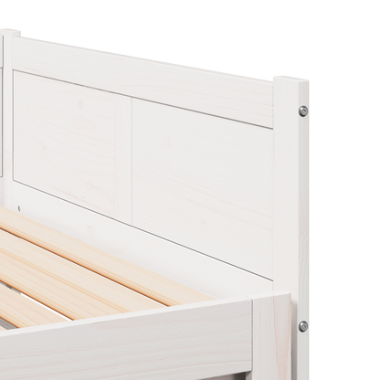 Pull-out Day Bed White 90x200 cm Solid Wood Pine