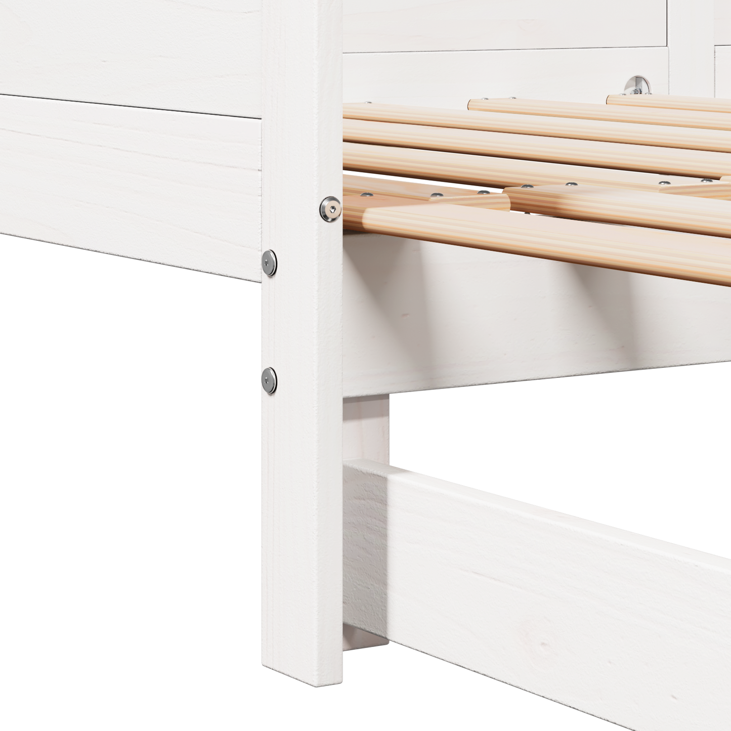 Pull-out Day Bed White 90x200 cm Solid Wood Pine