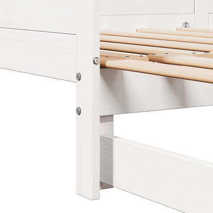 Pull-out Day Bed White 90x200 cm Solid Wood Pine