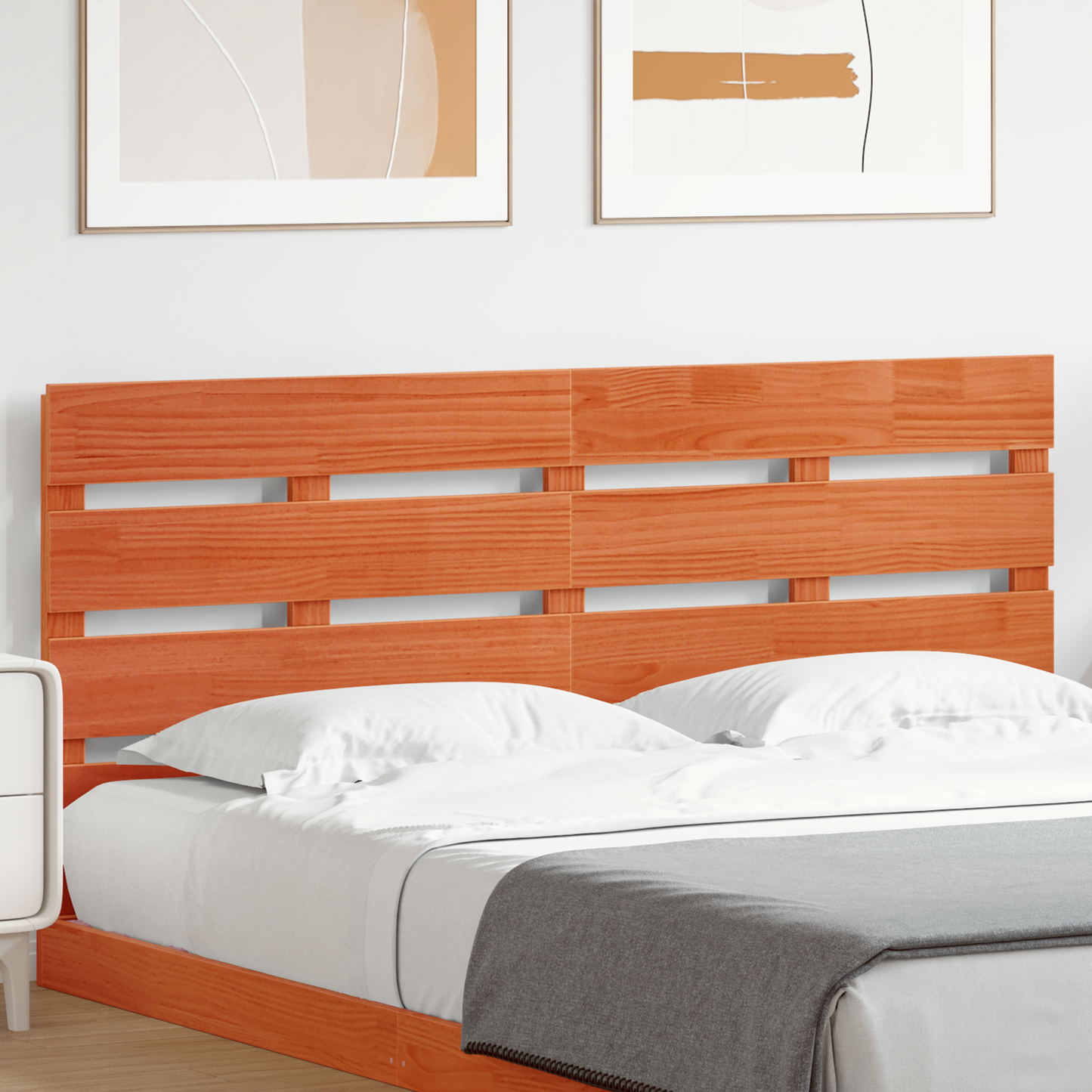 Headboard Wax Brown 140 cm Solid Wood Pine