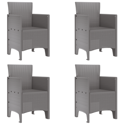 Garden Chairs 4 pcs Light Grey Poly Rattan