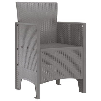 Garden Chairs 4 pcs Light Grey Poly Rattan