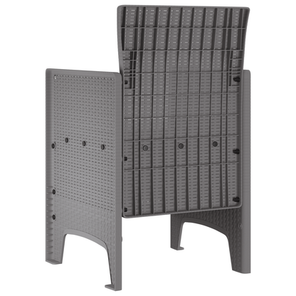 Garden Chairs 4 pcs Light Grey Poly Rattan