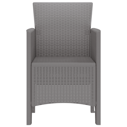 Garden Chairs 4 pcs Light Grey Poly Rattan