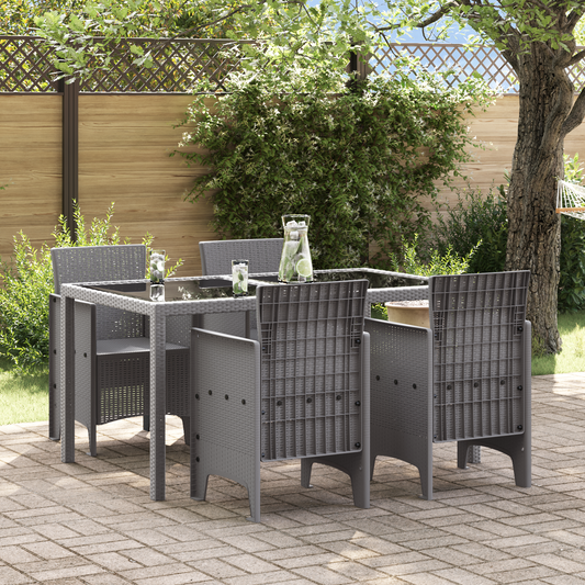 Garden Chairs 4 pcs Light Grey Poly Rattan
